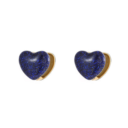 Glitter Heart Shine Hoop Earrings