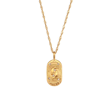 Vintage Gold Zodiac Pendant Necklace