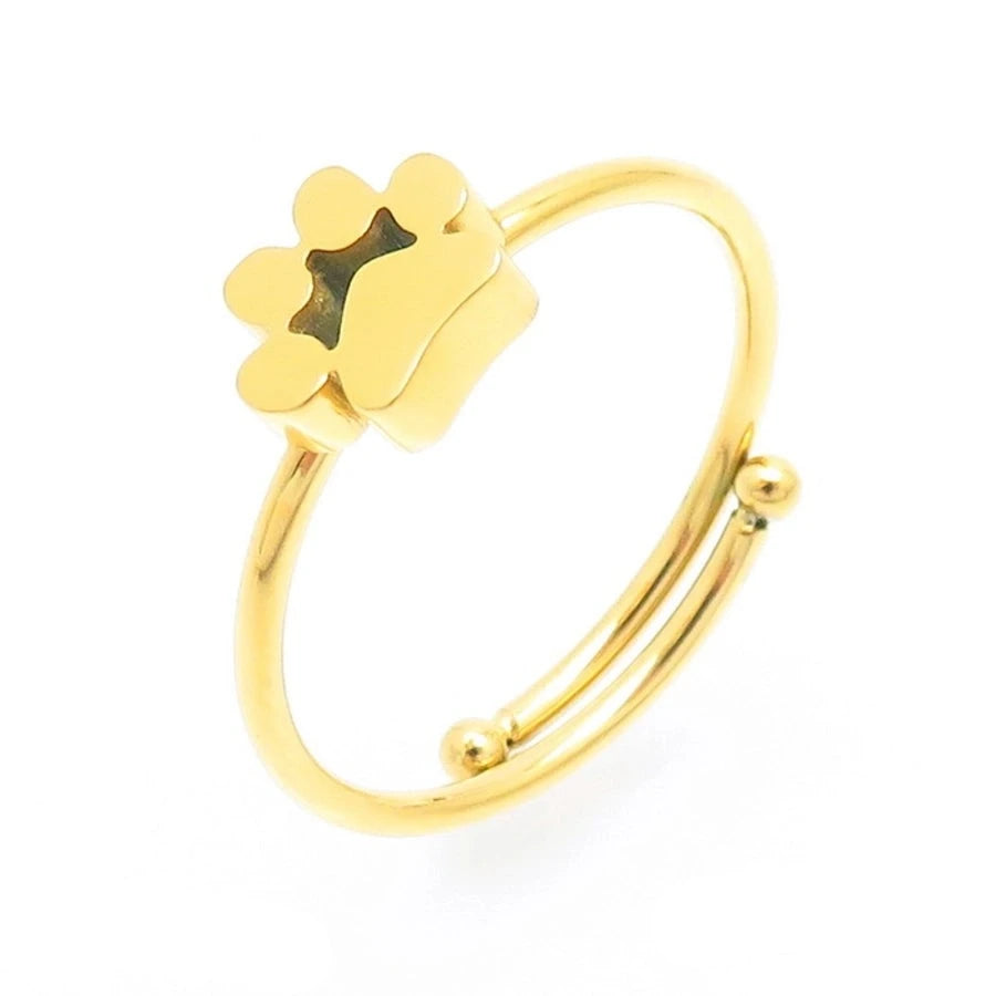 Minimalist Pet Paw Solitaire Ring