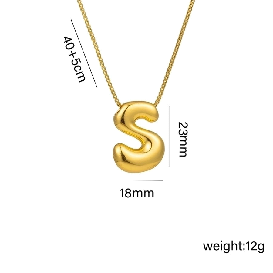 Gaudi Initial Letter Gold Pendant Necklace