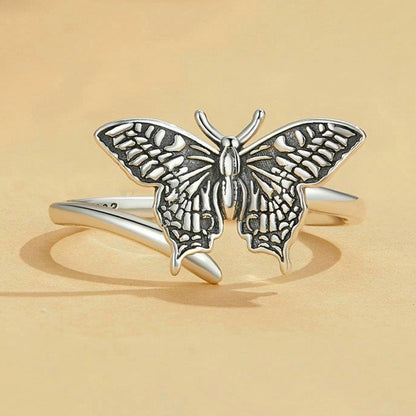 Vintage Butterfly Art Open Ring