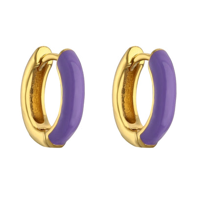 Classic Enamel Hoop Earrings