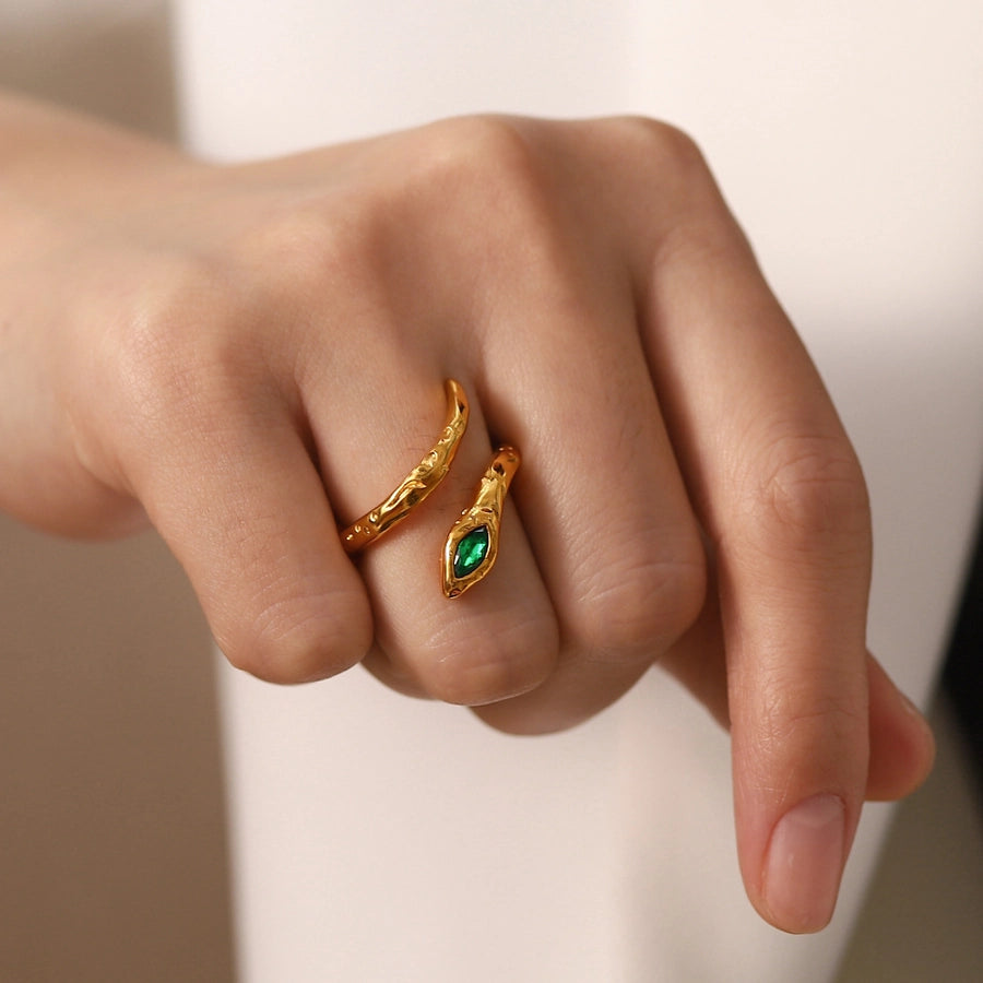 Abstract Snake Open Ring