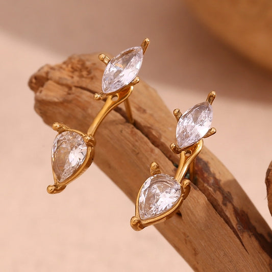 Dainty Crystal Droplet Stud Earrings