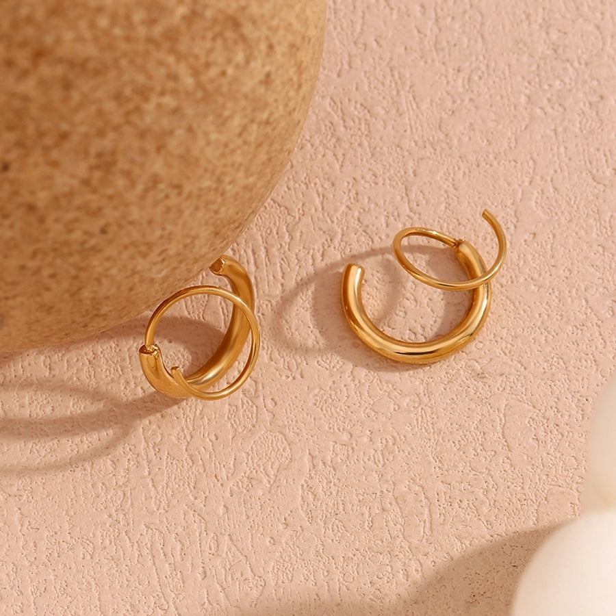 Dainty Spiral Double Hoop Earrings