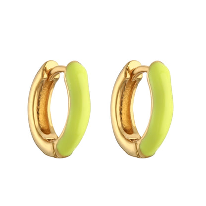 Classic Enamel Hoop Earrings