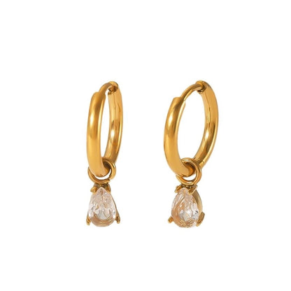 Ivy Crystal Charm Hoop Earrings