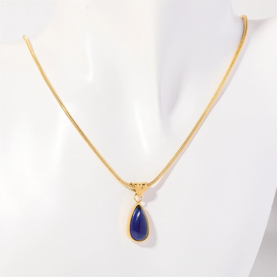 Custom Teardrop Birthstone Pendant Necklace