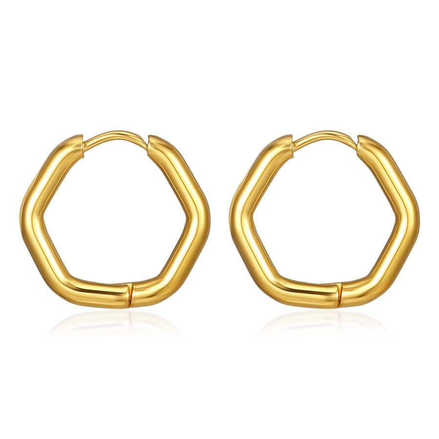 Dainty Hexagon Hoop Earrings