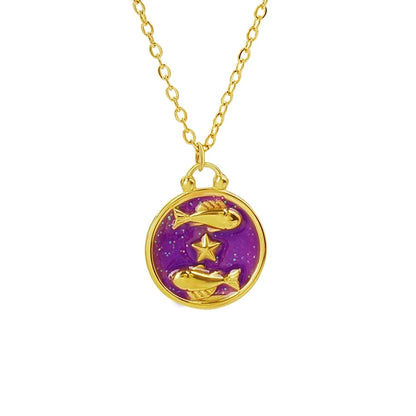 Fabiana Enamel Zodiac Pendant Necklace