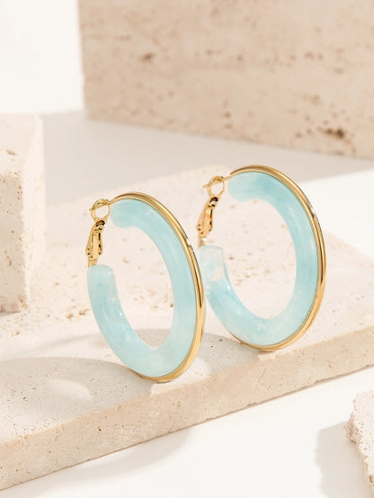 Mollie Smoke Resin Hoop Earrings