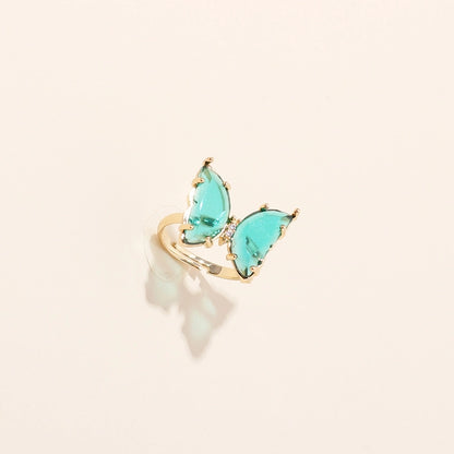 Dainty Crystal Butterfly Rings