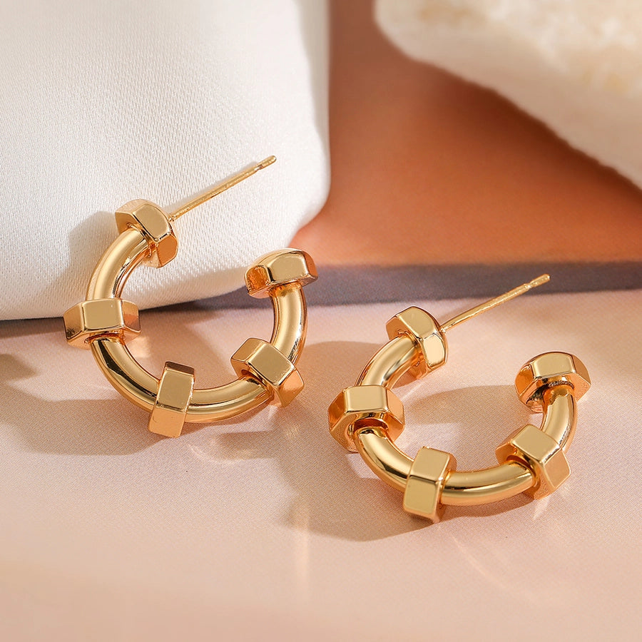 Alba Industrial Hoop Earrings