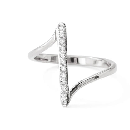 Crystal Line Minimalist Ring