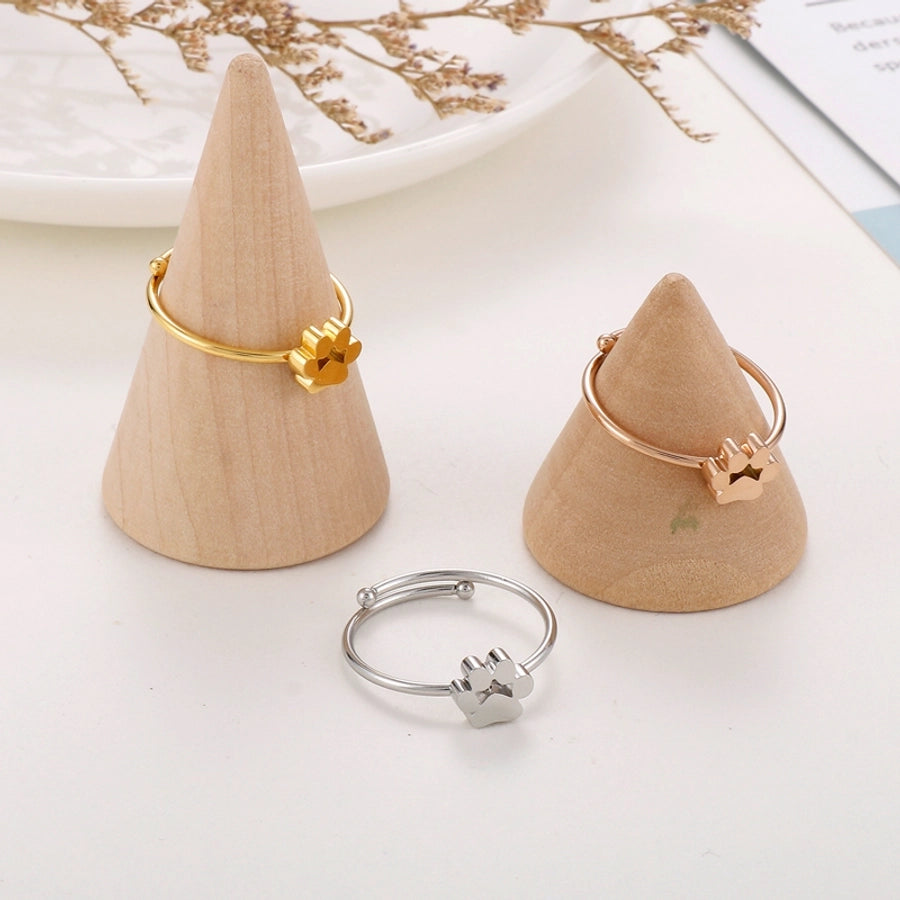 Minimalist Pet Paw Solitaire Ring