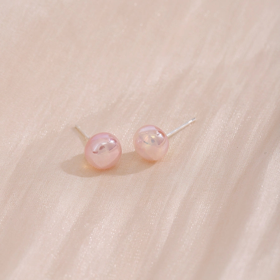 Pink Bubble Resin Stud Earrings