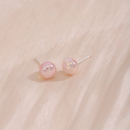 Pink Bubble Resin Stud Earrings