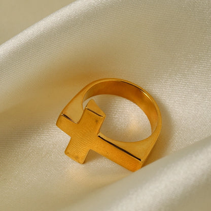 Golden Cross Statement Ring