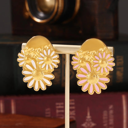 Chrysanthemum Statement Stud Earrings