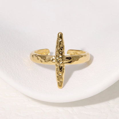 Dainty Hammered Texture Open Ring