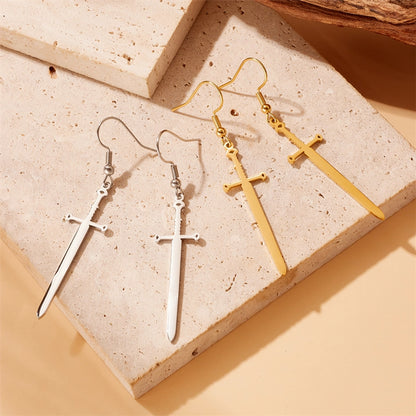 Dainty Sword Hook Earrings