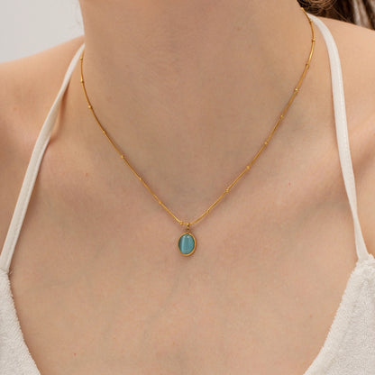 Beachy Aquamarine Pendant Necklace