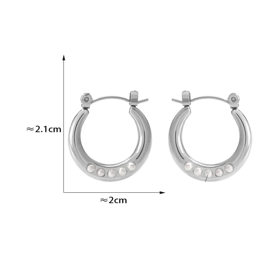 France Pearly Hoop Earrings