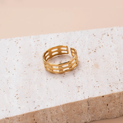 Retro Golden Open Rings