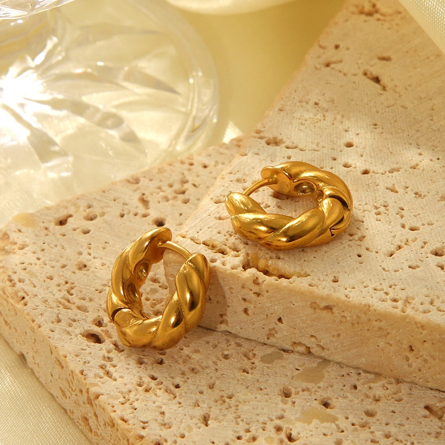 Italian Twist Dainty Hoop Earrings