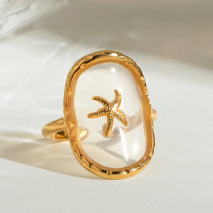 Starfish Resin Open Ring