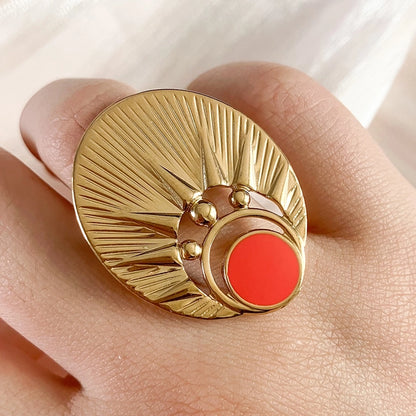 Oversized Boho Sun Adjustable Ring