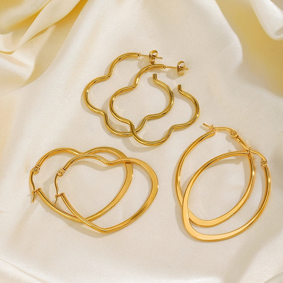 Geometric Hollow Hoop Earrings