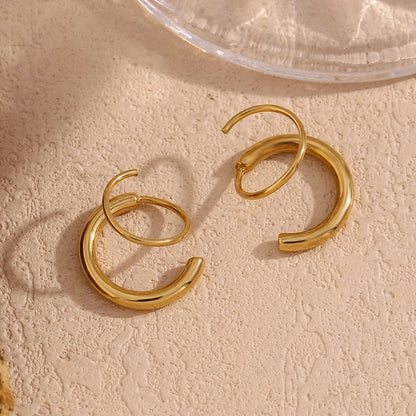 Dainty Spiral Double Hoop Earrings