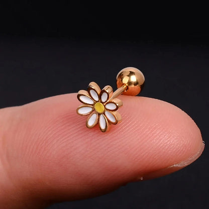 Dainty Daisy Enamel Stud Earrings