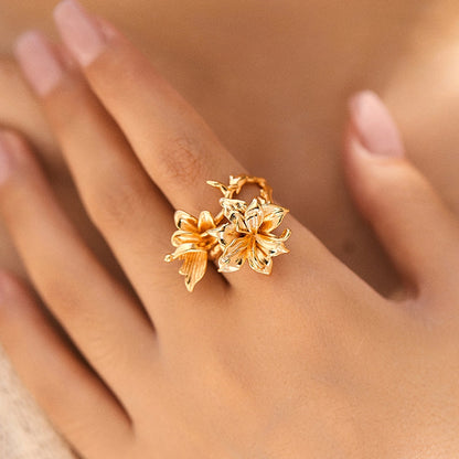 Adeline Vintage Floral Open Rings