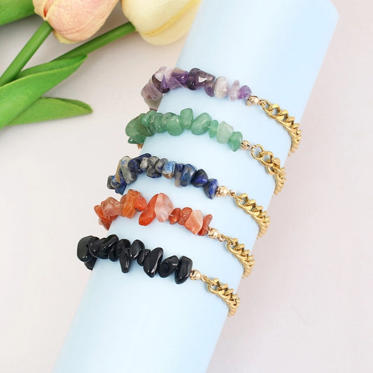 Natural Gemstone Chain Bracelet