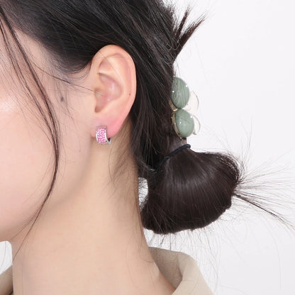 Glam Crystal Minimalist Hoop Earrings