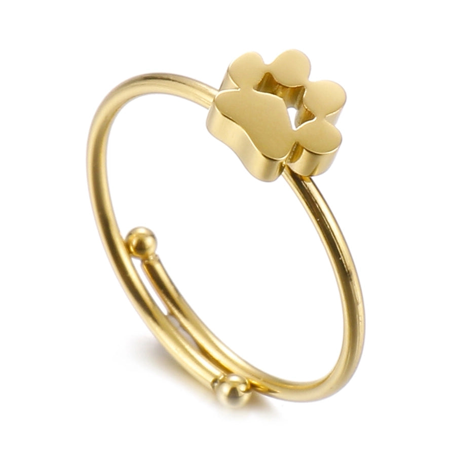 Minimalist Pet Paw Solitaire Ring