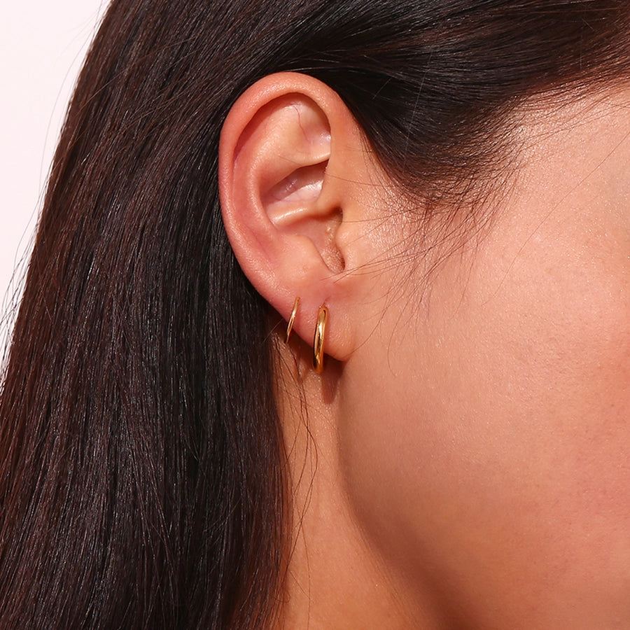 Dainty Spiral Double Hoop Earrings