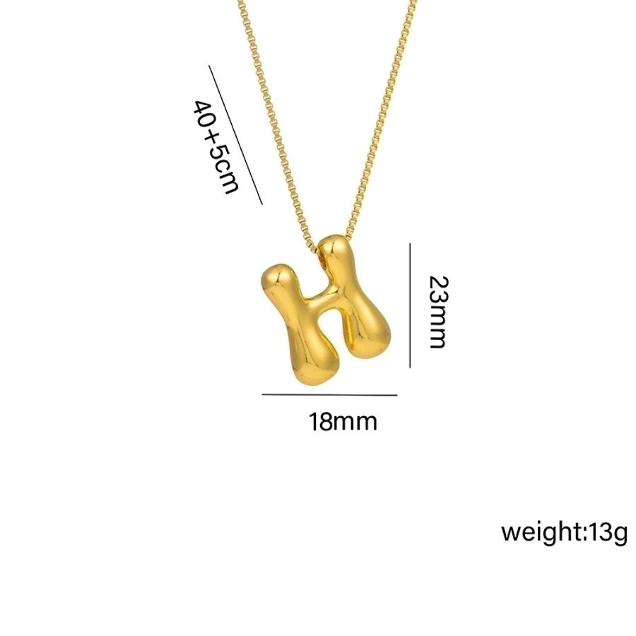 Gaudi Initial Letter Gold Pendant Necklace