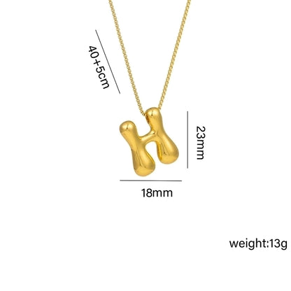 Gaudi Initial Letter Gold Pendant Necklace