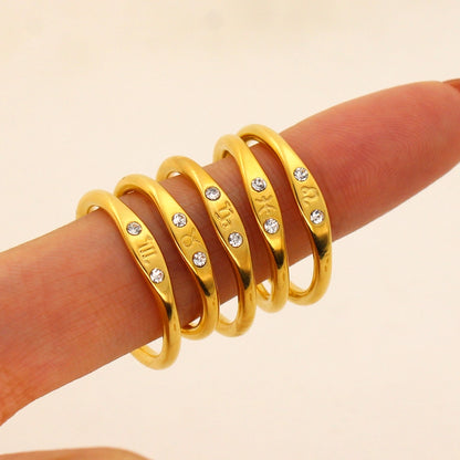 Minimalist Zodiac Sign Band Rings