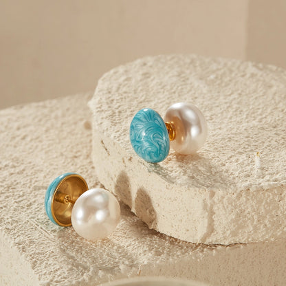 French Sea Stud Earrings