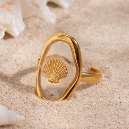 Shell Resin Open Ring