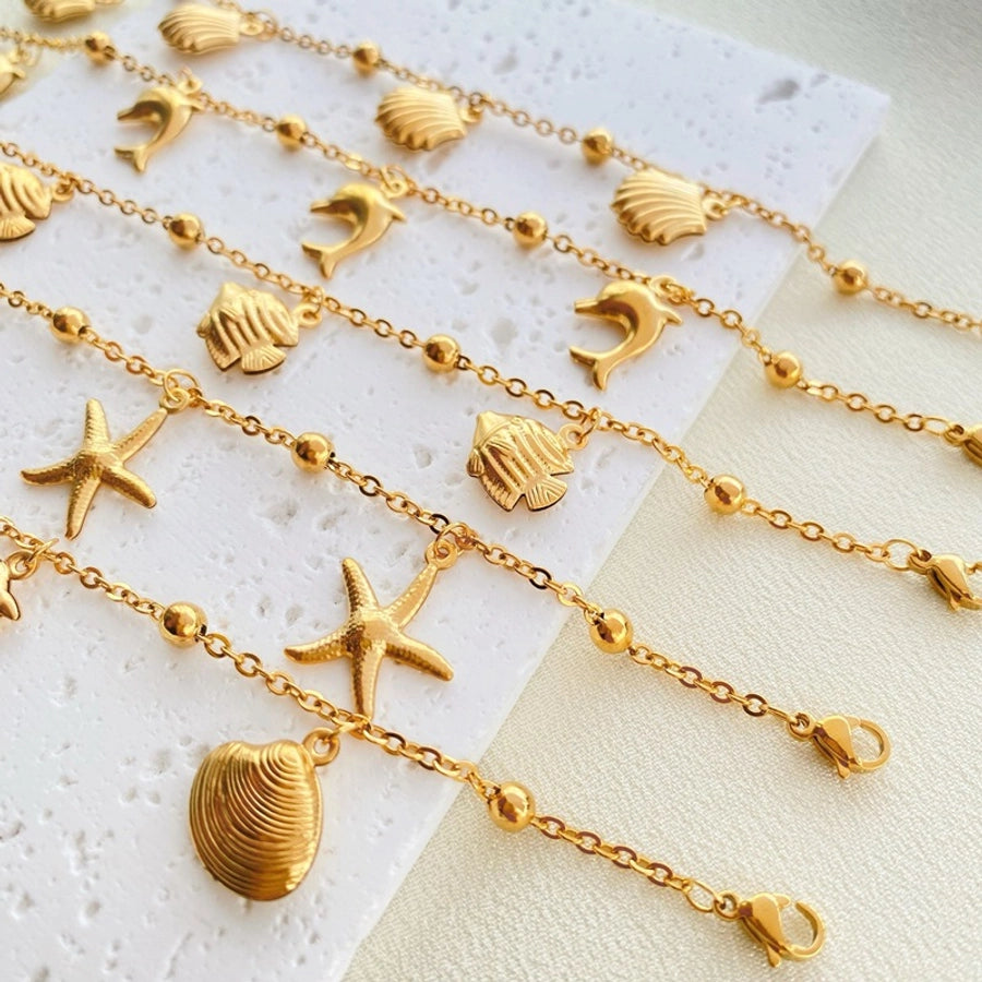 Beachy Golden Charm Anklet