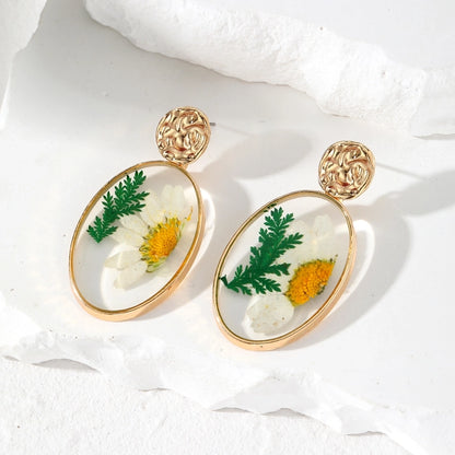 Leona Floral Resin Dangle Earrings