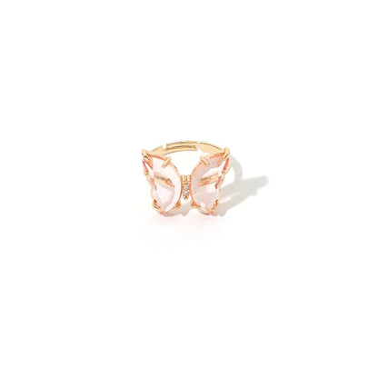 Dainty Crystal Butterfly Rings