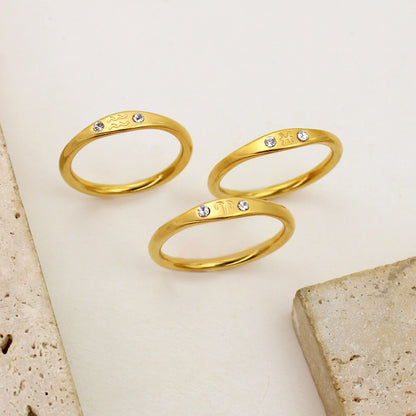 Minimalist Zodiac Sign Band Rings