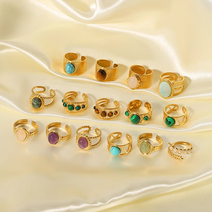 Boho Gemstone Open Rings