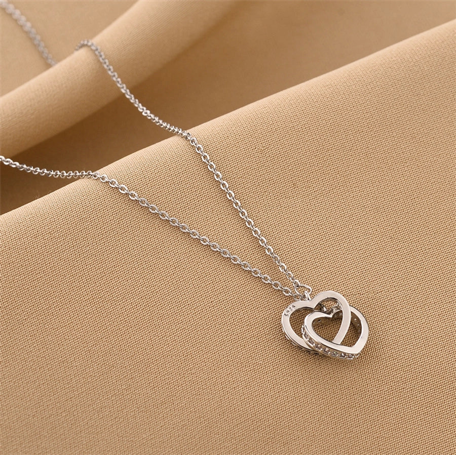 Dainty Double Heart Chain Necklace